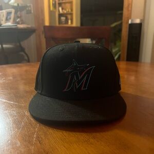 New Era Black Miami Marlins Cap